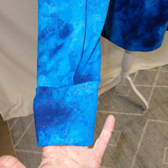 Colleen Lopez Size Medium Blue Tie-Dyed Knotted Cardigan - Picture 4 of 11